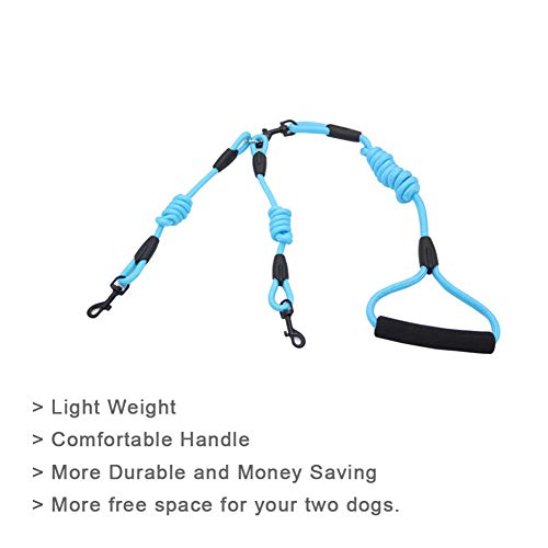 LXB Correa Doble para Perros Correa Doble Resistente para Perros 360 giratoria sin enredos, Correa Fuerte para Perros con cómoda manija Acolchada, Correas para Perros con Hilos