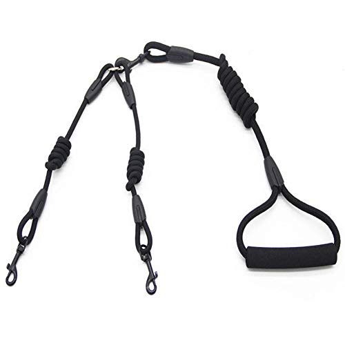 LXB Correa Doble para Perros Correa Doble Resistente para Perros 360 giratoria sin enredos, Correa Fuerte para Perros con cómoda manija Acolchada, Correas para Perros con Hilos