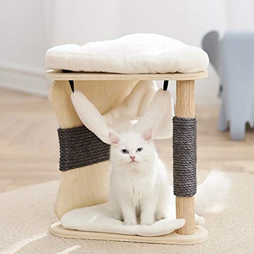 LXHONG Cómoda Arena para Gatos De Madera Maciza, Villa Gato Hamaca, Pequeño Parque Infantil para Gatos para Hospital De Mascotas La Tienda De Animales, Ahorra Espacio (Color : Wood, Size : 40x46cm)
