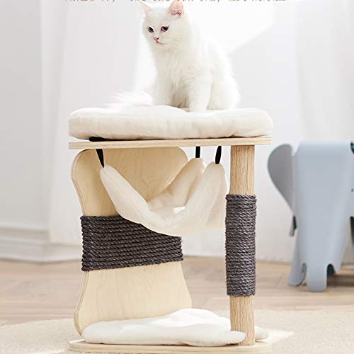 LXHONG Cómoda Arena para Gatos De Madera Maciza, Villa Gato Hamaca, Pequeño Parque Infantil para Gatos para Hospital De Mascotas La Tienda De Animales, Ahorra Espacio (Color : Wood, Size : 40x46cm)