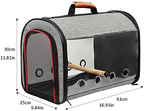 LXNQG Travel Bird Cage Bird Travel Carrier Transparente portátil Parrot Jaula de pájaro Mochila de Asas con Doble Cremallera Diseño Caja de Transporte de Aves Ligero Ligero Portador de Aves