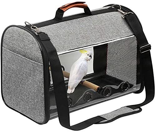 LXNQG Travel Bird Cage Bird Travel Carrier Transparente portátil Parrot Jaula de pájaro Mochila de Asas con Doble Cremallera Diseño Caja de Transporte de Aves Ligero Ligero Portador de Aves