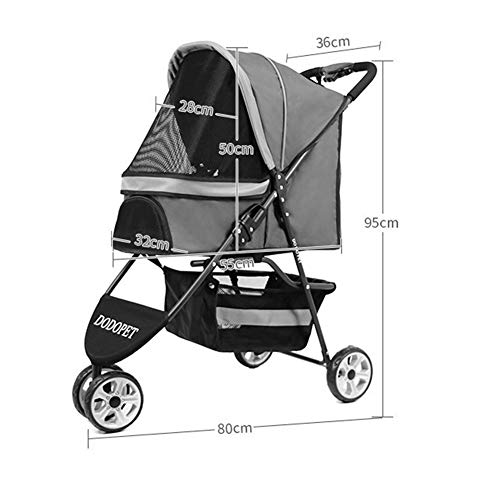 LXYPLM Cochecito Mascotas Carrito para Perro Gatos Cochecito del Perro casero del Gato-o-Terreno de conducción luz Plegable con Patas Mascota Coche pequeño y Mediano Perros artículos de Viaje