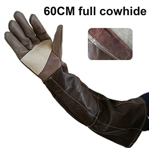 LY-Rack Guantes British Shorthair Anti Mordida Guantes para manejo de Mascotas Arañazo de Cuero Duradero para Perro Gato pájaro Serpiente Lagarto Animales Salvajes y Guantes de jardinería