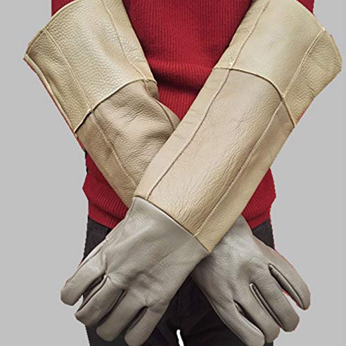 LY-Rack Guantes British Shorthair Anti Mordida Guantes para manejo de Mascotas Arañazo de Cuero Duradero para Perro Gato pájaro Serpiente Lagarto Animales Salvajes y Guantes de jardinería
