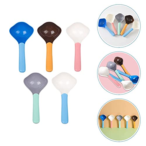 M I A 5pcs Pet Cat Food Scoop pala alimentador de gatitos cuchara de plástico para mascotas herramienta de alimentación de mascotas harina de hielo Pala para siamés Calico Maine Coon y gatos