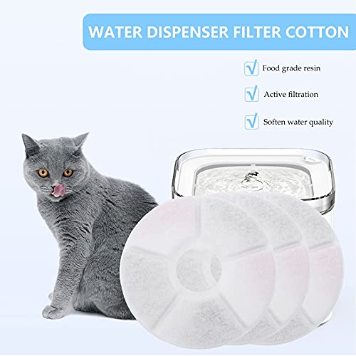 M I A 6 filtros de repuesto para fuente de agua de gato, filtros de carbón activado redondos para dispensador automático de agua para perros