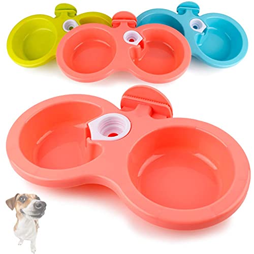 M I A Alimentador de agua para mascotas de doble uso para colgar comedero para gatos y perros, color verde, talla S (color: rosa, tamaño: S)
