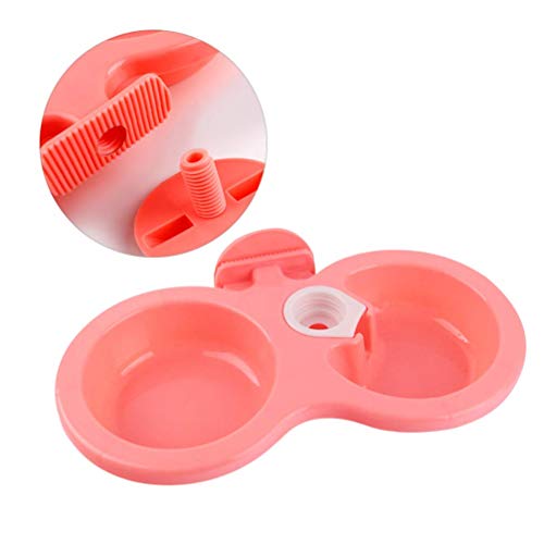 M I A Alimentador de agua para mascotas de doble uso para colgar comedero para gatos y perros, color verde, talla S (color: rosa, tamaño: S)