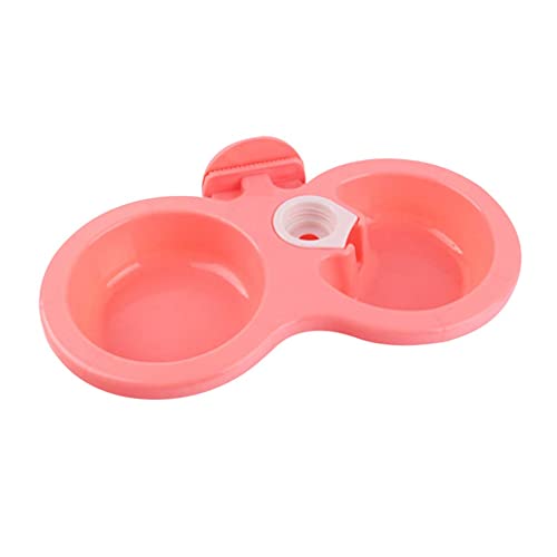 M I A Alimentador de agua para mascotas de doble uso para colgar comedero para gatos y perros, color verde, talla S (color: rosa, tamaño: S)