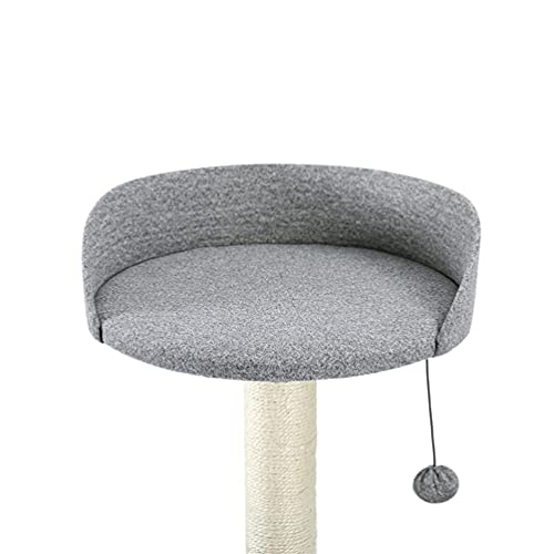 M I A Árbol de gato, torre de gato, condominio de sisal, rascador con plataforma de salto y anillo de gato, centro de actividades para gatos, casa de juegos para gatitos (color gris)