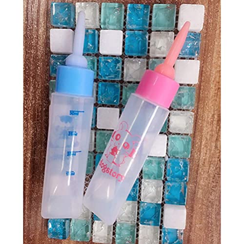 M I A Botellas de gatito para lactancia, botella de alimentación de leche para mascotas, botella de alimentación de agua para cachorros, ardillas, gatitos, hámster (color rosa