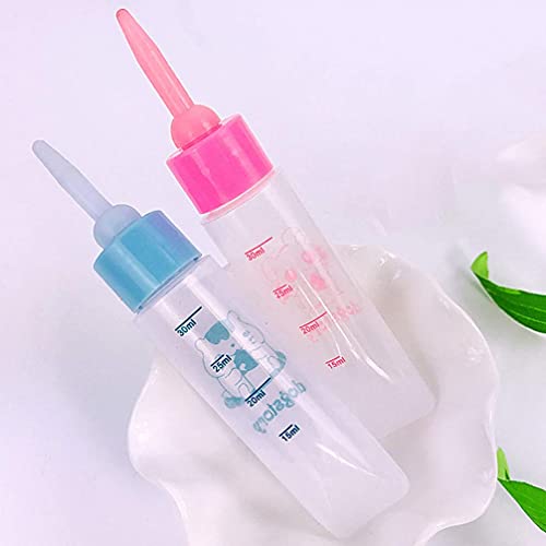 M I A Botellas de gatito para lactancia, botella de alimentación de leche para mascotas, botella de alimentación de agua para cachorros, ardillas, gatitos, hámster (color rosa