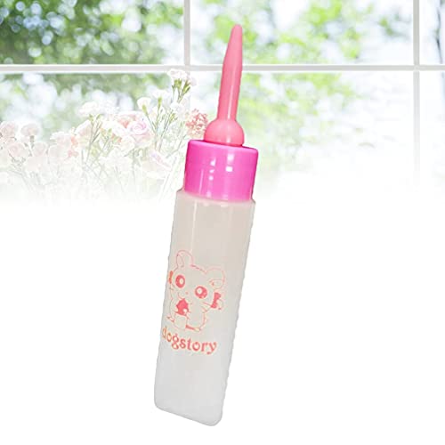 M I A Botellas de gatito para lactancia, botella de alimentación de leche para mascotas, botella de alimentación de agua para cachorros, ardillas, gatitos, hámster (color rosa
