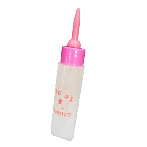 M I A Botellas de gatito para lactancia, botella de alimentación de leche para mascotas, botella de alimentación de agua para cachorros, ardillas, gatitos, hámster (color rosa
