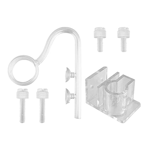 M I A Lirio de cristal de flujo de flujo de salida con succiones de filtro marino para acuario plantado tanque de peces suministros accesorios (tamaño: 18,5 x 14,3 cm)