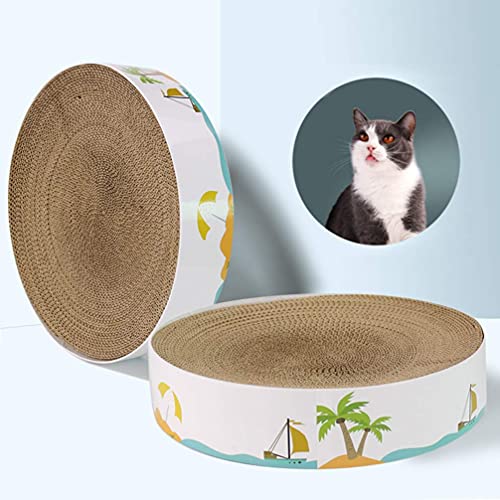 M I A Rascador de gatos, juguetes interactivos para gatos con forma de cuenco hundido redondo para rascar nido de papel corrugado para gatos (color: como se muestra)