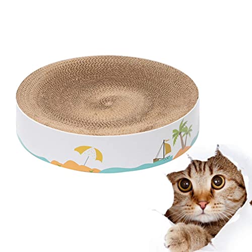 M I A Rascador de gatos, juguetes interactivos para gatos con forma de cuenco hundido redondo para rascar nido de papel corrugado para gatos (color: como se muestra)