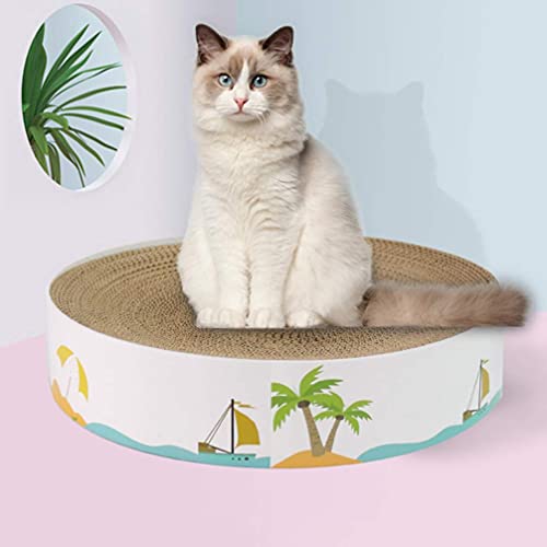 M I A Rascador de gatos, juguetes interactivos para gatos con forma de cuenco hundido redondo para rascar nido de papel corrugado para gatos (color: como se muestra)