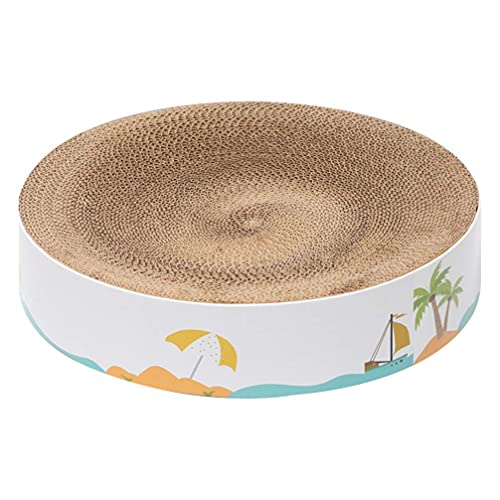 M I A Rascador de gatos, juguetes interactivos para gatos con forma de cuenco hundido redondo para rascar nido de papel corrugado para gatos (color: como se muestra)