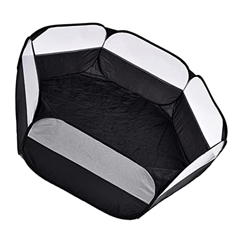 M I A Tienda de jaula de animales pequeños transparente para mascotas parque de juegos al aire libre interior valla de ejercicio portátil para hámsters erizo cachorro gatos negro