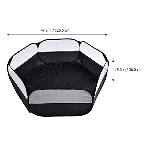 M I A Tienda de jaula de animales pequeños transparente para mascotas parque de juegos al aire libre interior valla de ejercicio portátil para hámsters erizo cachorro gatos negro