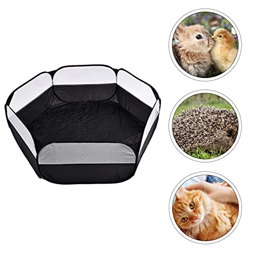 M I A Tienda de jaula de animales pequeños transparente para mascotas parque de juegos al aire libre interior valla de ejercicio portátil para hámsters erizo cachorro gatos negro