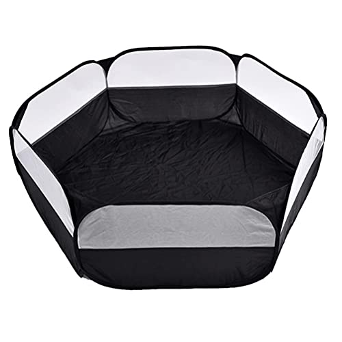 M I A Tienda de jaula de animales pequeños transparente para mascotas parque de juegos al aire libre interior valla de ejercicio portátil para hámsters erizo cachorro gatos negro