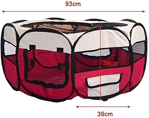 M3 Decorium Cama de Mascotas Sala de producción Dog Cat Gat Embarazo Sala de Entrega Cat Producción Suministros Perro Kennel Cat Litter Pet Tienda (Color : Red White, Size : M)