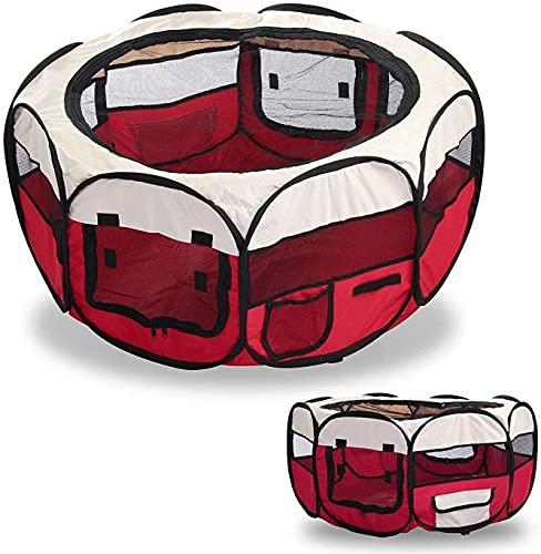M3 Decorium Cama de Mascotas Sala de producción Dog Cat Gat Embarazo Sala de Entrega Cat Producción Suministros Perro Kennel Cat Litter Pet Tienda (Color : Red White, Size : M)