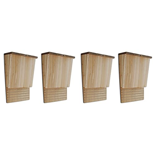 Madera Maciza Casas para murciélagos 4 Unidades de Madera 22x12x34 cmCasa y jardín Decoración Jaulas para pájaros y Animales Refugios para murciélagos