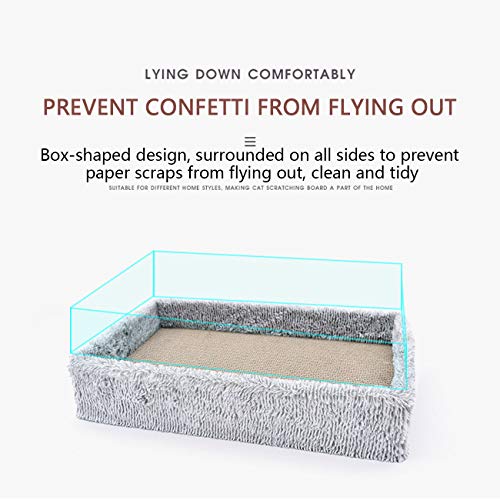 MAFANG® Rascador para Gatos, Tabla Rascador con Hierba para Gatos, Elegante Cama Rascador para Gatos con Borde De Fieltro, Gato Rascador De Cartón, Adecuado para Gatos Grandes, Medianos Y Pequeños