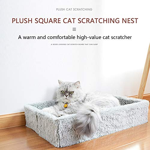 MAFANG® Rascador para Gatos, Tabla Rascador con Hierba para Gatos, Elegante Cama Rascador para Gatos con Borde De Fieltro, Gato Rascador De Cartón, Adecuado para Gatos Grandes, Medianos Y Pequeños