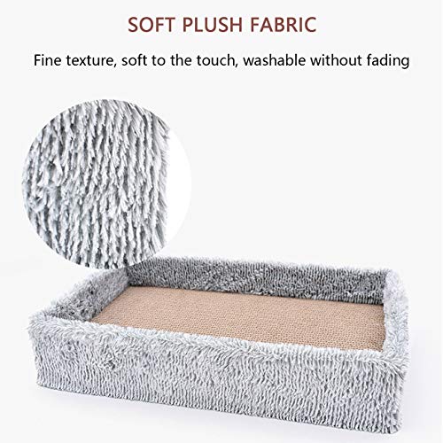 MAFANG® Rascador para Gatos, Tabla Rascador con Hierba para Gatos, Elegante Cama Rascador para Gatos con Borde De Fieltro, Gato Rascador De Cartón, Adecuado para Gatos Grandes, Medianos Y Pequeños