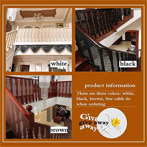 MAGFYLYDL Red De Seguridad Resistente para La Protección De Niños Mascotas,Malla De Seguridad para Escaleras Y Balcones Blanco(Color:Negro,Size:5M*0.9M(16.4 * 2.95FT))