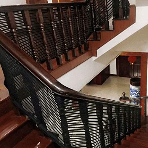 MAGFYLYDL Red De Seguridad Resistente para La Protección De Niños Mascotas,Malla De Seguridad para Escaleras Y Balcones Blanco(Color:Negro,Size:5M*0.9M(16.4 * 2.95FT))