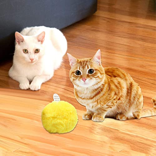 MagiDeal Catnip Call The Ball Juguetes Inteligentes para Gatos Ejercicio de Felpa con Sonido táctil para Gatitos - Amarillo