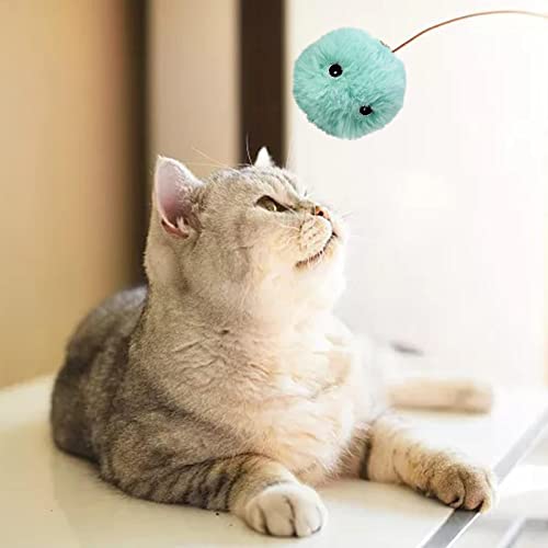 MagiDeal Pelota de Juguete Inteligente Realista para Gatos, Juguetes de Sonido de Animales, Pelota de Ejercicio para Gatos, Pelota de Juguetes para Mascotas - Azul