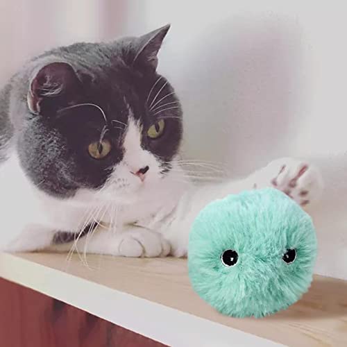 MagiDeal Pelota de Juguete Inteligente Realista para Gatos, Juguetes de Sonido de Animales, Pelota de Ejercicio para Gatos, Pelota de Juguetes para Mascotas - Azul