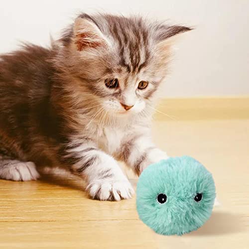 MagiDeal Pelota de Juguete Inteligente Realista para Gatos, Juguetes de Sonido de Animales, Pelota de Ejercicio para Gatos, Pelota de Juguetes para Mascotas - Azul