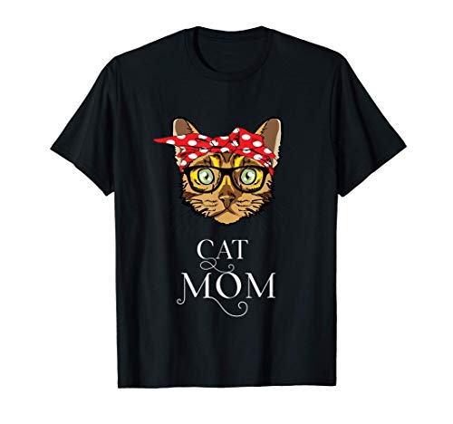 Mamá Gato con Bandana - Gato Bengalí Divertido Camiseta