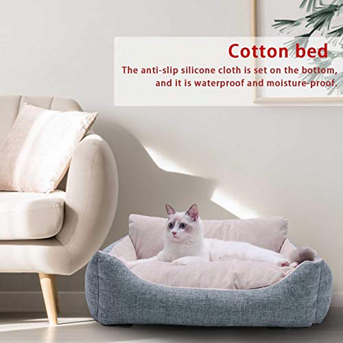 MANGGUO Cama de Felpa para Mascotas, sofá ortopédico en Forma de L, Alfombrilla Antideslizante de Doble Cara para Gatos y Perros, colchón ergonómico de Contorno, Cama mullida y Duradera para Mascotas