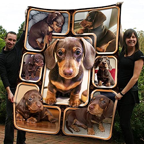 Manta de felpa para perro de perro de perro de Dachshund, manta de forro polar, regalo significativo para la familia