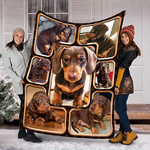 Manta de felpa para perro de perro de perro de Dachshund, manta de forro polar, regalo significativo para la familia