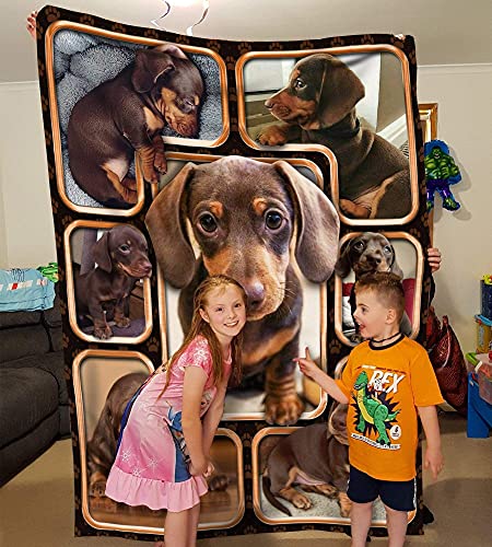 Manta de felpa para perro de perro de perro de Dachshund, manta de forro polar, regalo significativo para la familia