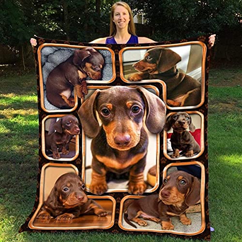 Manta de felpa para perro de perro de perro de Dachshund, manta de forro polar, regalo significativo para la familia