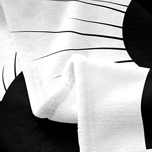 Manta de forro polar para gatos, para niños, mascotas, gatos, manta mullida para cama, sofá, manta de cama 3D, para todas las estaciones, lindo gatito, negro, blanco, transpirable, 40 x 50 pulgadas