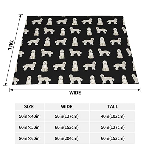 Manta de microfibra suave, Labradoodle, para perros y razas de perros Doodle, color negro, ligera y acogedora manta para sofá, cama y sala de estar, 50 x 60 pulgadas