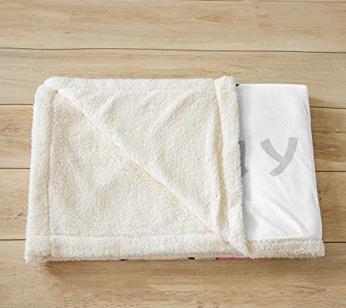 Manta de peluche para perro de peluche de dibujos animados para perros y niñas, manta de felpa para cachorros, manta divertida para sofá cama, rosa y blanco, 40 x 50 pulgadas