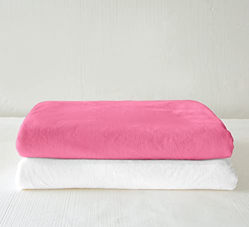 Manta de peluche para perro de peluche de dibujos animados para perros y niñas, manta de felpa para cachorros, manta divertida para sofá cama, rosa y blanco, 40 x 50 pulgadas